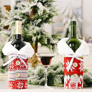 Christmas Wine Bottle Cover Decorations For Xmas Navidad Natal Gifts New Year 2025