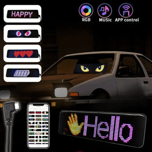 Last Day 60%OFF - ✨DIY Car Dynamic LED Smart Colorful Eye Lamp Soft Screen