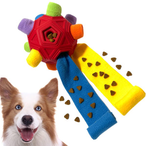 Furry Dog Snuffle Ball Pet Interactive Treat Ball Toy Dog Puzzle Toy