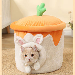 Carrot Cup Shaped Cat Nest for Cats