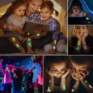 Children Disposable Luminous Animal Tattoo Waterproof Sticker 5Pcs