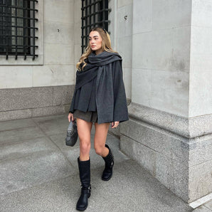 Women's Asymmetrical Cape Sweater