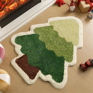 Christmas Tree Imitation Cashmere Floor Mat