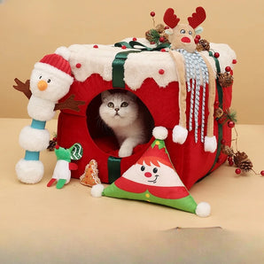 Christmas Cat Nest Large Space Pet Nest Fully Enclosed