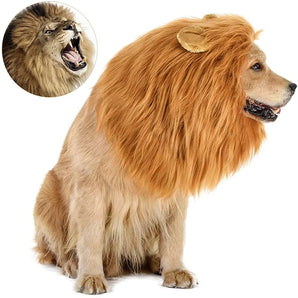 Halloween Pet Hat Lion Mane for Dogs Lion Wig Costume Party Decoration