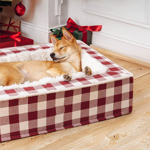 Festive Classic Tartan Cozy Dog Bed