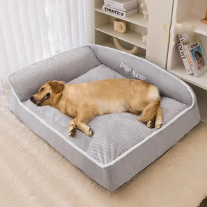 Thick Plush Dog Sofa Warm Sleeping Mat for Large Dog Gray