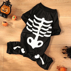 Halloween Pet Glow Costume Skeleton Jumpsuit for Small Medium Dogs