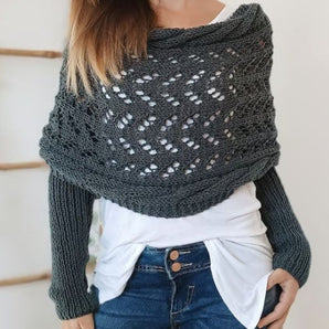 🎁Last day 60% off🧶Women's Knitted Double Sleeve Scarf🧣BUY 2 FREE SHIPING