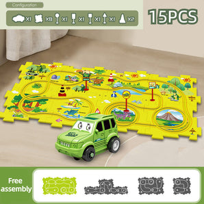 Last Day 75% OFF-🔥Children's Educational Puzzle Track Car Play Set