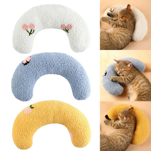 Pillow for Pet Cats Dogs Sleeping Mat Neck Guard U-shaped Pillow