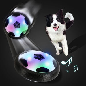 Dog Hover Football Toy Active Slider with Music LED Light for Dogs and Child Indoor Game Toy