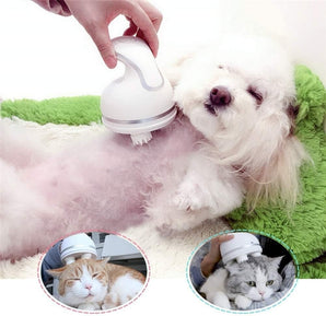 Electric Pet Massager USB Charging Dog Cat Vibrating Scalp Body Deep Massage Relieve Pet Stress